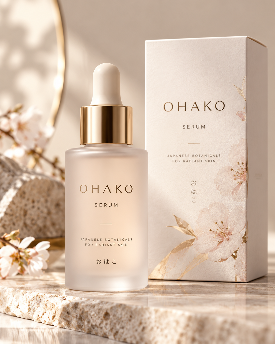 OHAKO SERUM のボトルと化粧箱